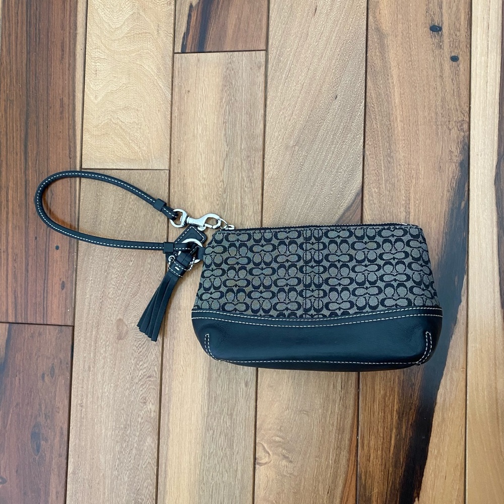 Coach black wristlet